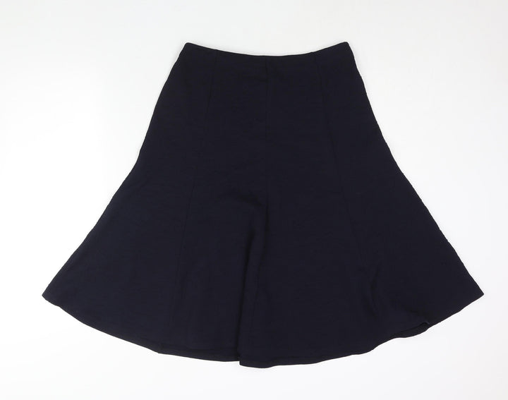 M&Co Womens Blue Geometric Polyester A-Line Skirt Size 12