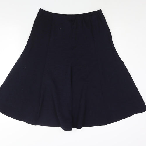 M&Co Womens Blue Geometric Polyester A-Line Skirt Size 12