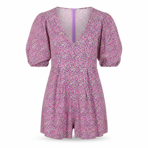 Zara Womens Multicoloured Geometric Viscose Playsuit One-Piece Size M Zip - Floral Print