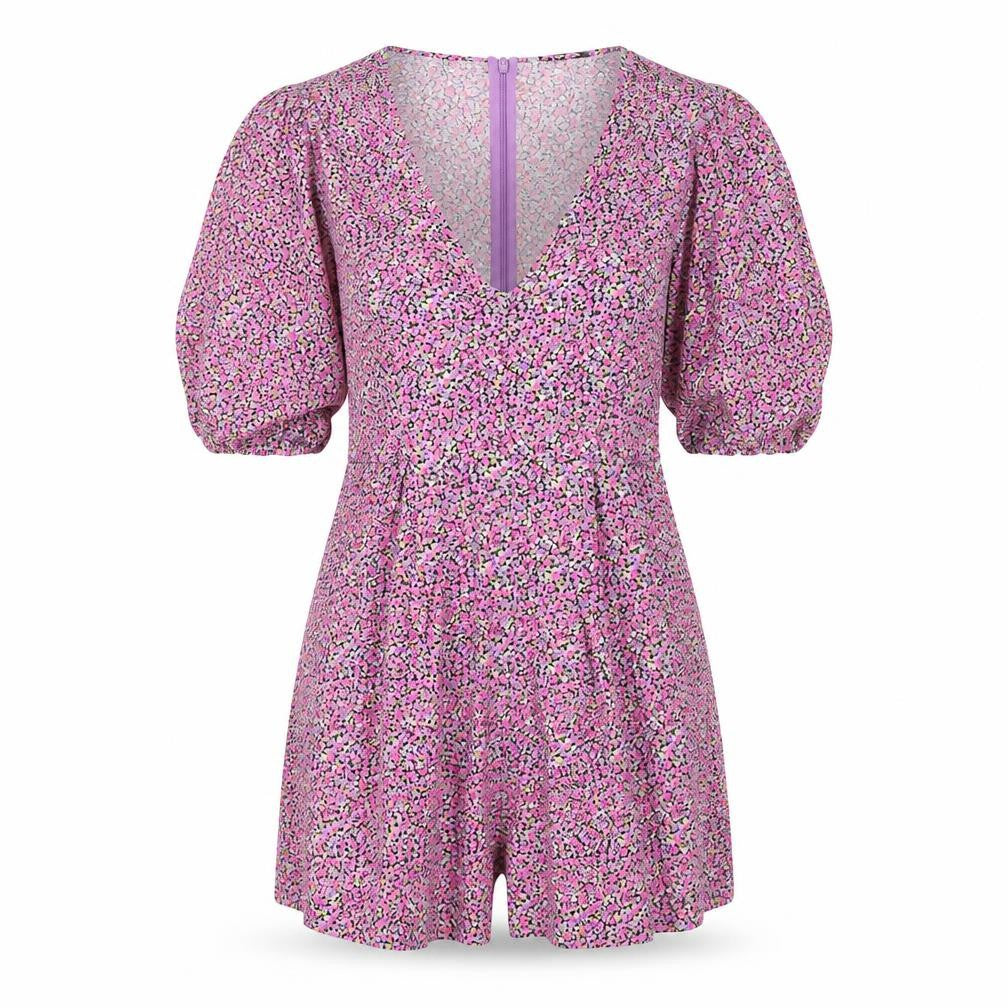 Zara Womens Multicoloured Geometric Viscose Playsuit One-Piece Size M Zip - Floral Print