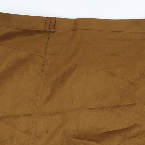 Elvie Womens Brown Polyester A-Line Skirt Size 22 Zip
