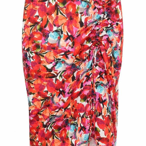 French Connection Womens Multicoloured Floral Polyester Straight & Pencil Skirt Size 10 Zip - Drawstring Detail