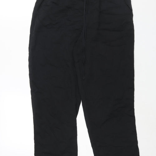 H&M Womens Black Lyocell Harem Trousers Size S L25 in Regular Drawstring