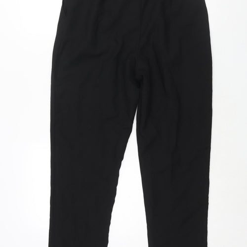 ASOS Womens Black Polyester Trousers Size 10 L28 in Regular Zip - Belted