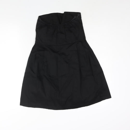 SOHO Womens Black Polyester A-Line Size 14 Square Neck Zip
