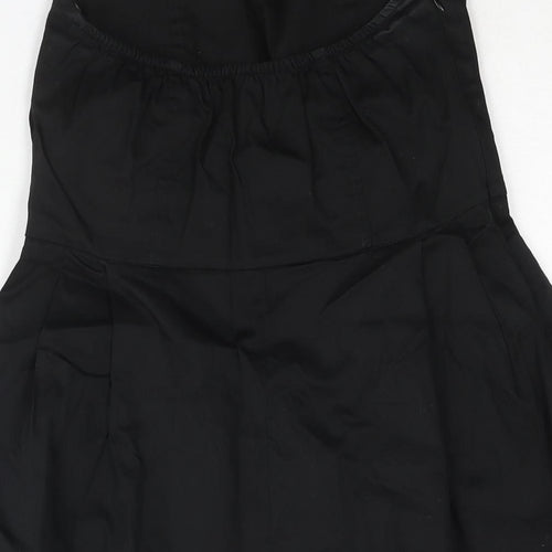 SOHO Womens Black Polyester A-Line Size 14 Square Neck Zip