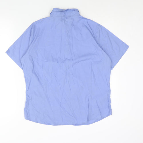 Premier Womens Blue Polyester Basic Button-Up Size 16 Collared