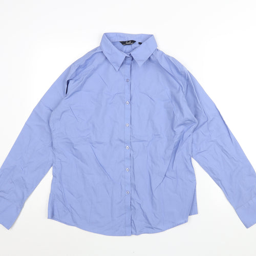 Premier Womens Blue Polyester Basic Blouse Size 16 Collared