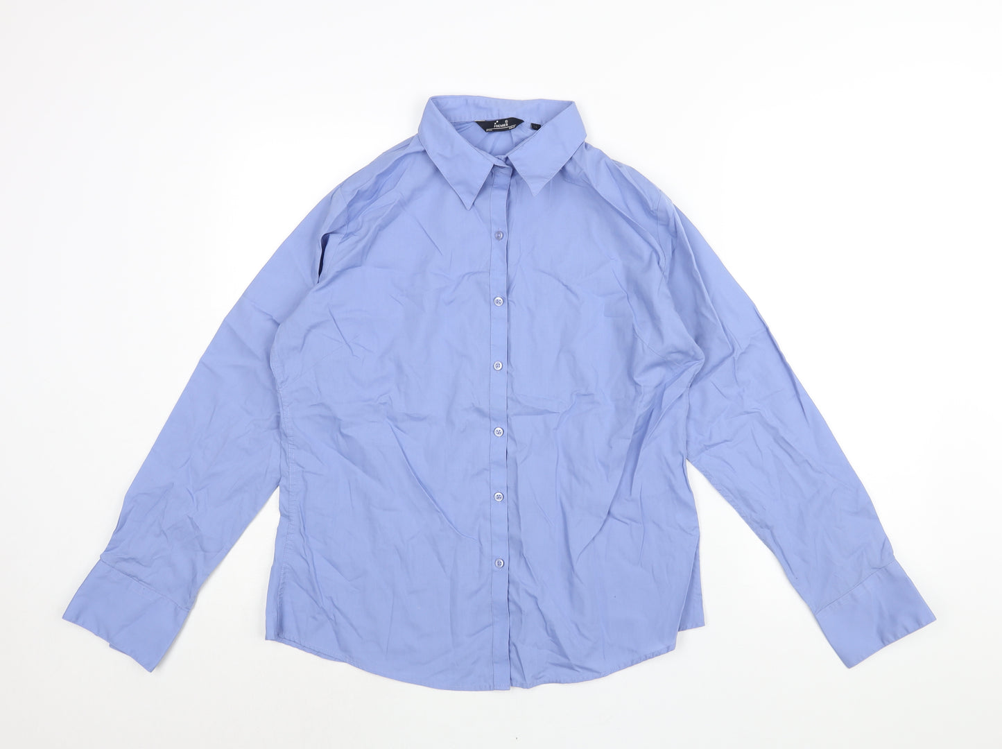 Premier Womens Blue Polyester Basic Blouse Size 16 Collared