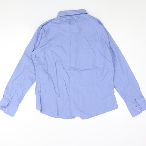 Premier Womens Blue Polyester Basic Blouse Size 16 Collared