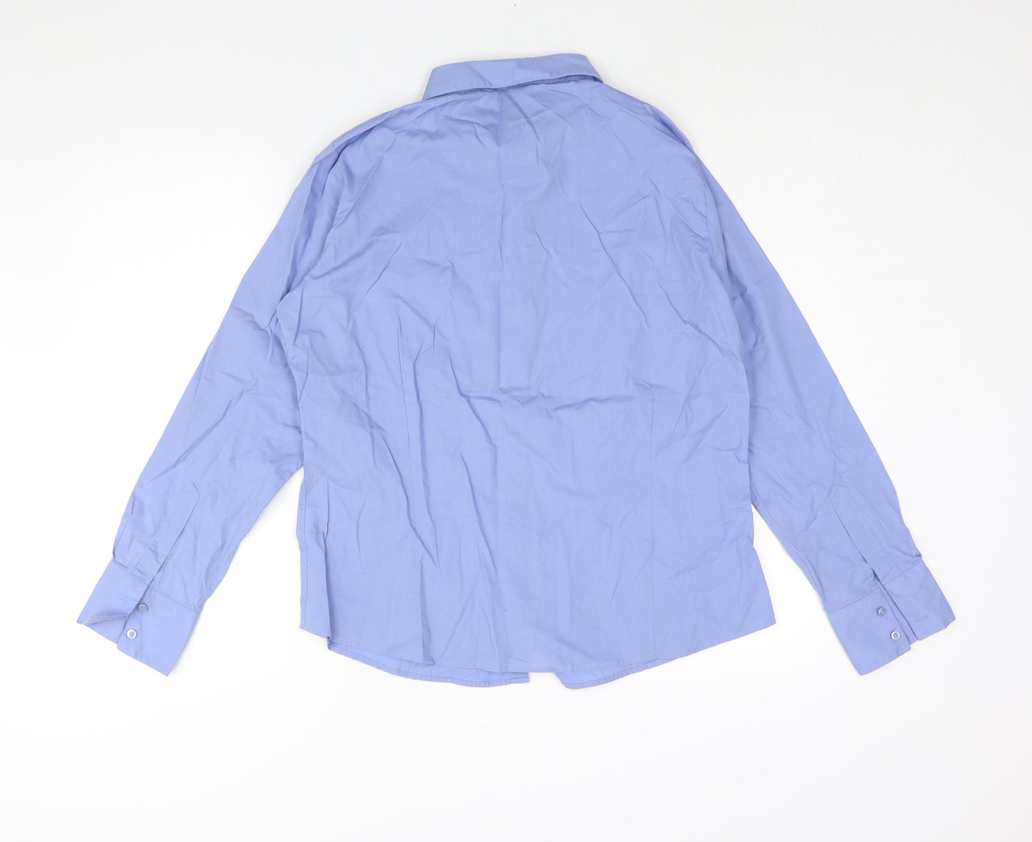 Premier Womens Blue Polyester Basic Blouse Size 16 Collared