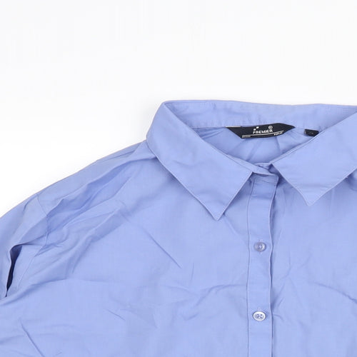 Premier Womens Blue Polyester Basic Blouse Size 16 Collared