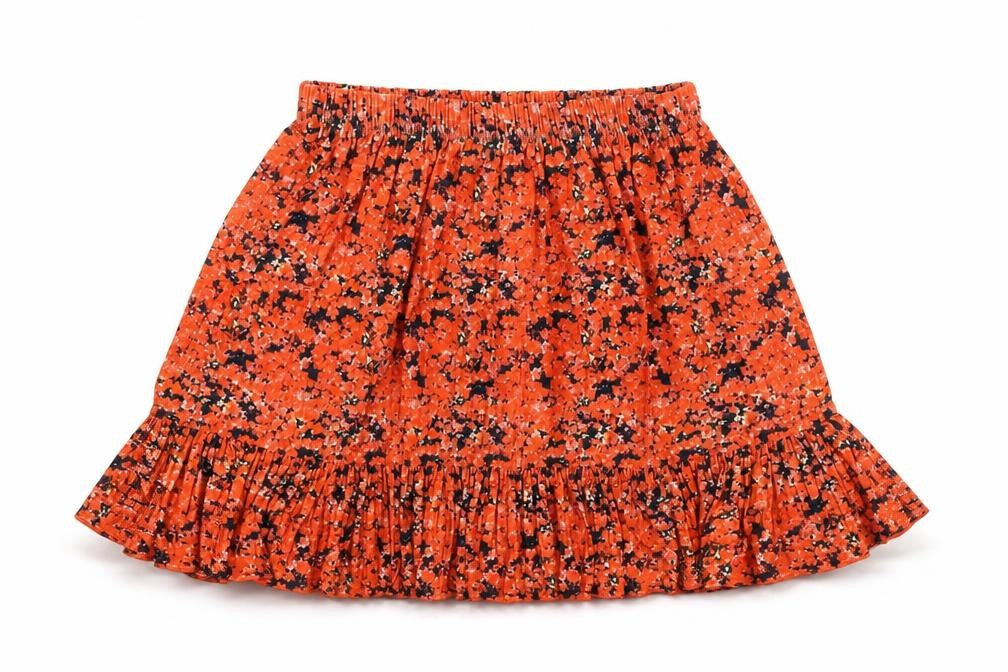 Zara Womens Red Floral Polyester A-Line Skirt Size S - Frill
