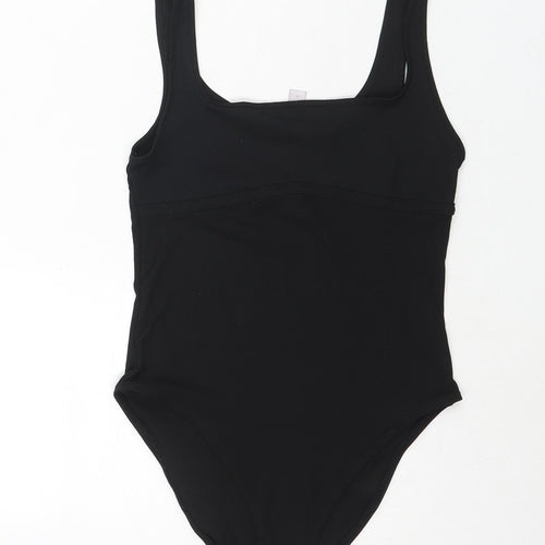 Topshop Womens Black Polyester Bodysuit One-Piece Size 8 Snap