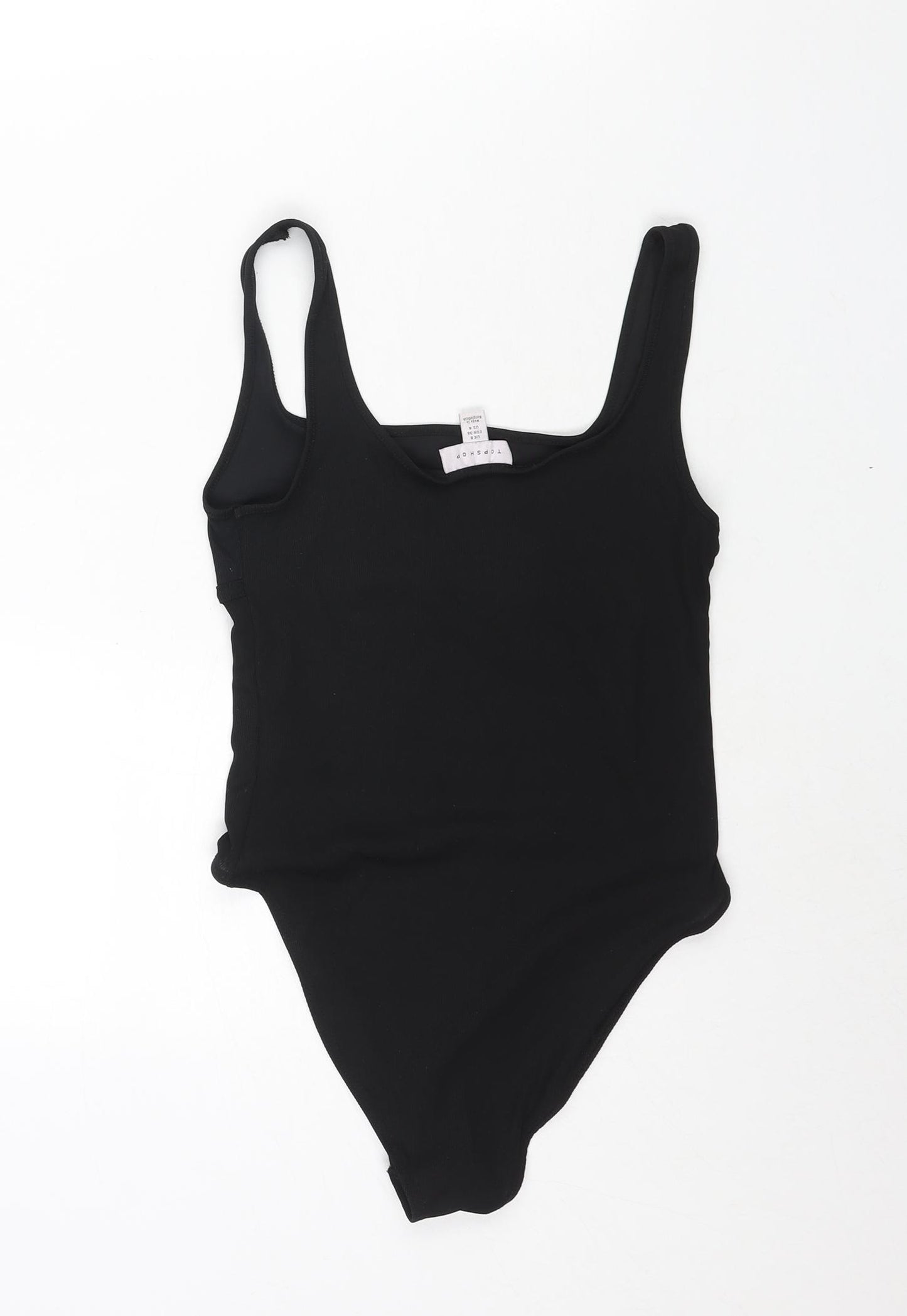 Topshop Womens Black Polyester Bodysuit One-Piece Size 8 Snap