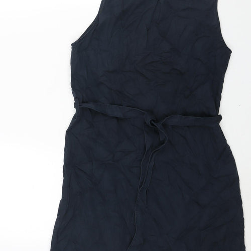 Jack Wills Womens Blue Lyocell Shirt Dress Size 10 Collared Button - Belted