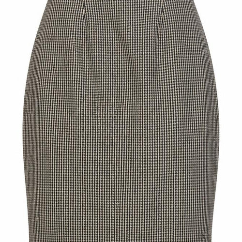 Max Mara Womens Black Check Wool Straight & Pencil Skirt Size 10 Zip