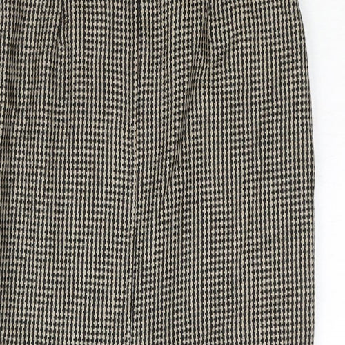 Max Mara Womens Black Check Wool Straight & Pencil Skirt Size 10 Zip