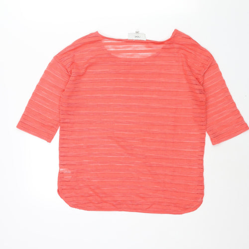 NEXT Womens Pink Polyester Basic Blouse Size 12 Round Neck