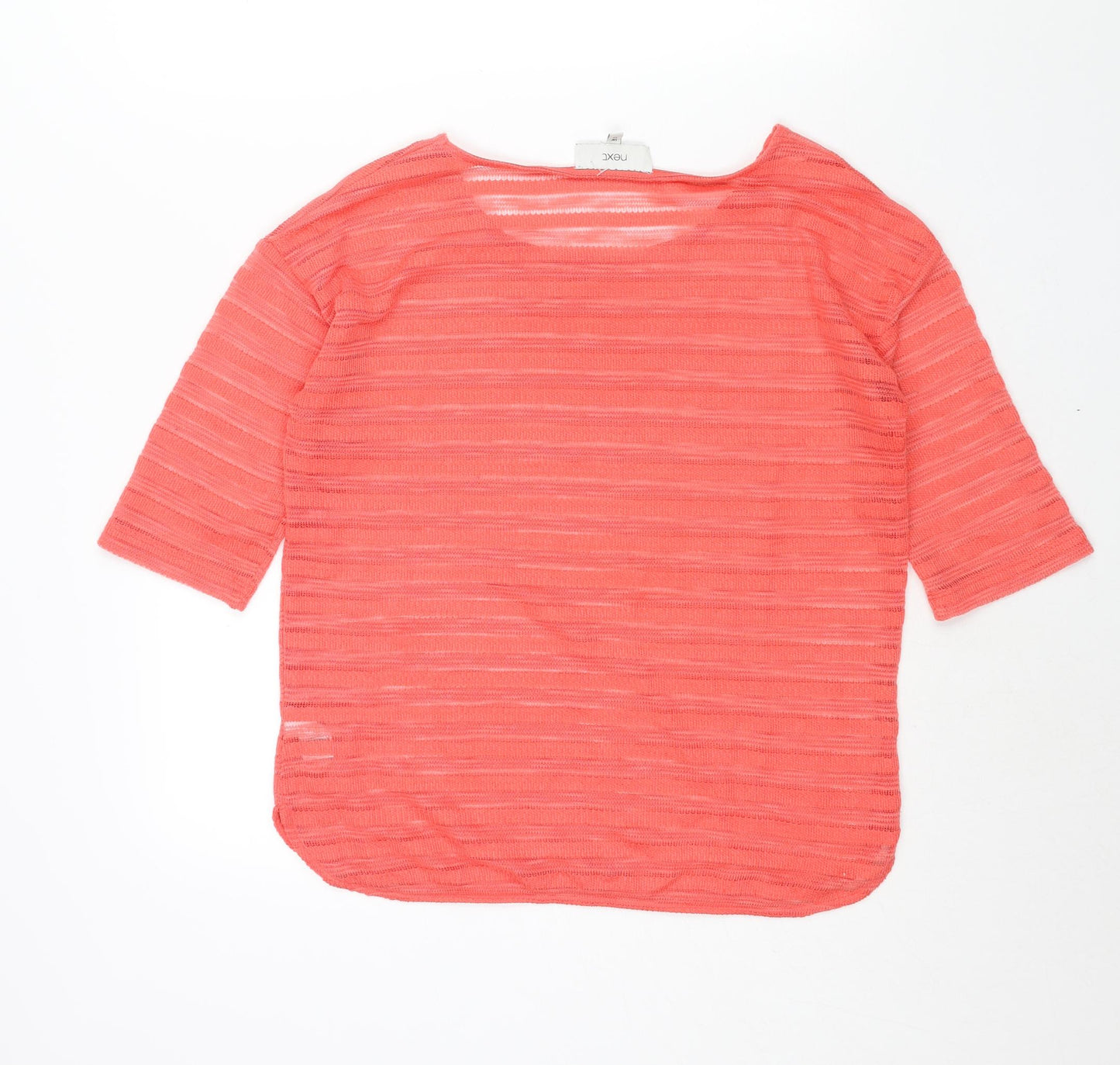 NEXT Womens Pink Polyester Basic Blouse Size 12 Round Neck