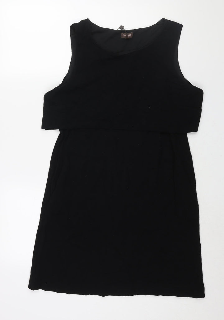 Phase Eight Womens Black Viscose Shift Size 18 Boat Neck Pullover