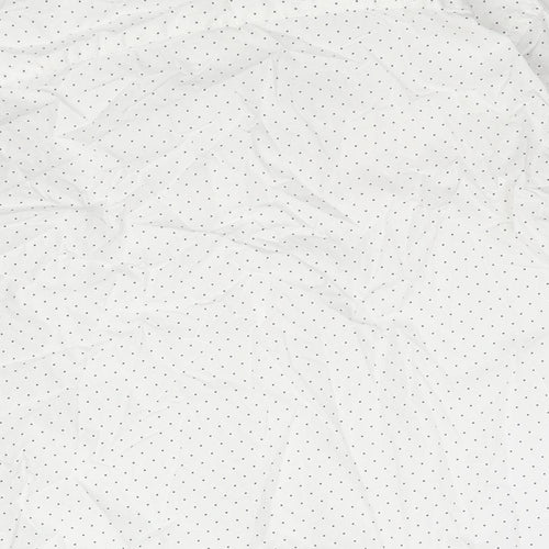 French Connection Mens White Polka Dot Cotton Button-Up Size S Collared Button