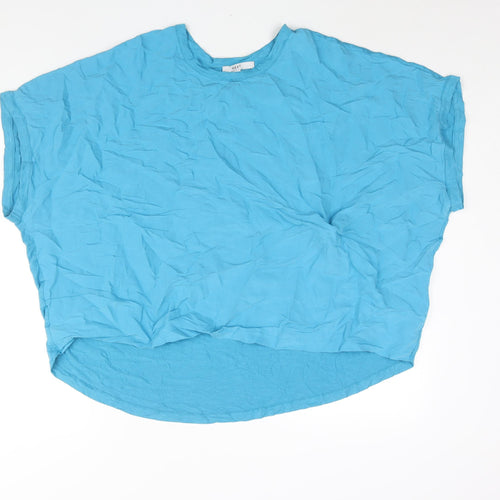 NEXT Womens Blue Modal Basic Blouse Size 22 Round Neck