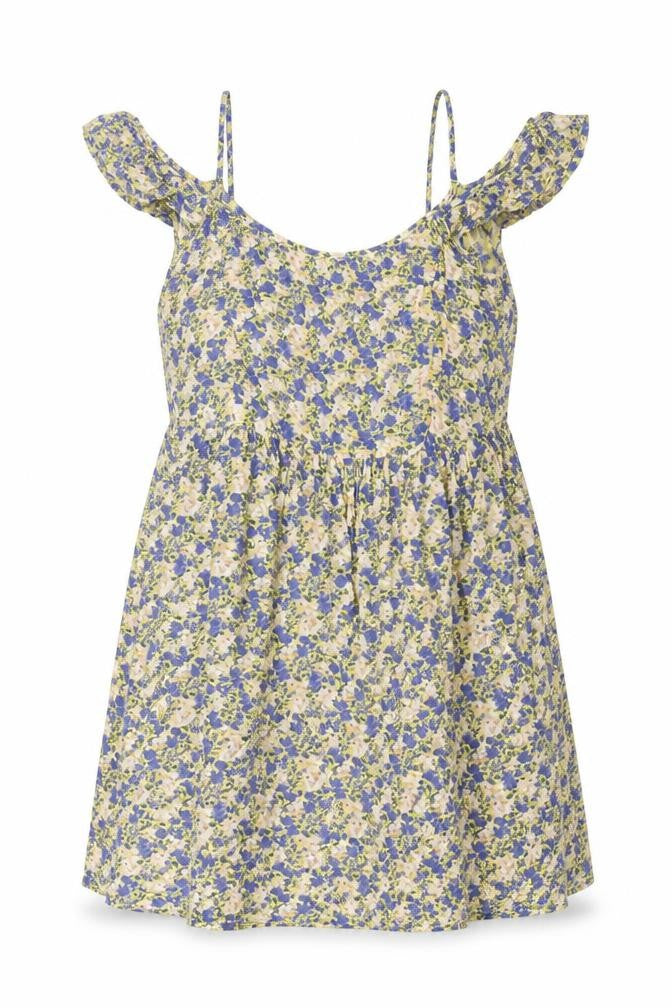 New Look Womens Multicoloured Floral Viscose A-Line Size 10 Scoop Neck Pullover - Cold Shoulder Frill
