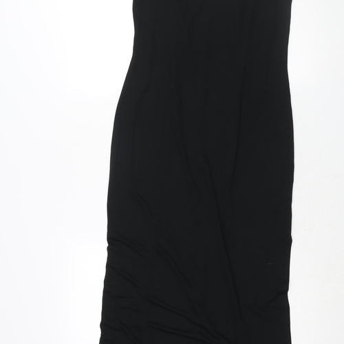 J. Taylor Womens Black Acetate Maxi Size 14 Scoop Neck Pullover - Side Slit
