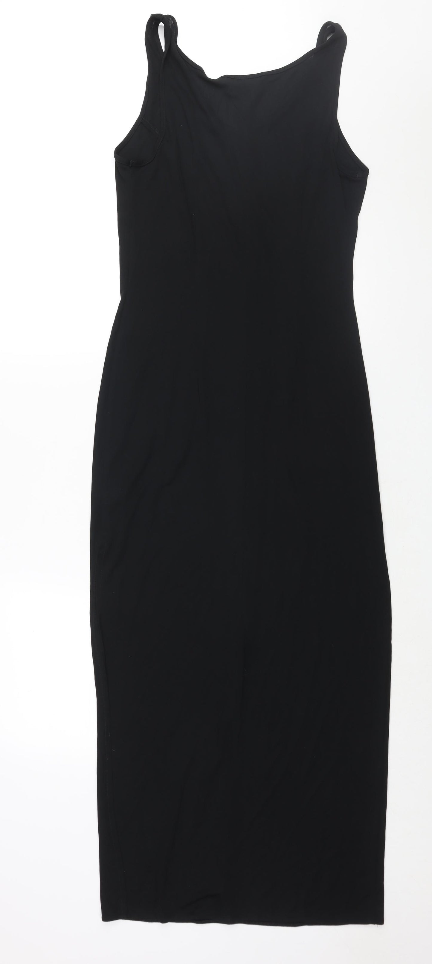 J. Taylor Womens Black Acetate Maxi Size 14 Scoop Neck Pullover - Side Slit