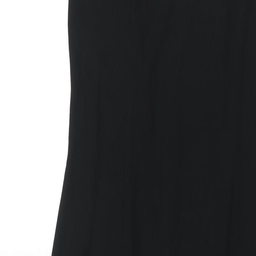 J. Taylor Womens Black Acetate Maxi Size 14 Scoop Neck Pullover - Side Slit