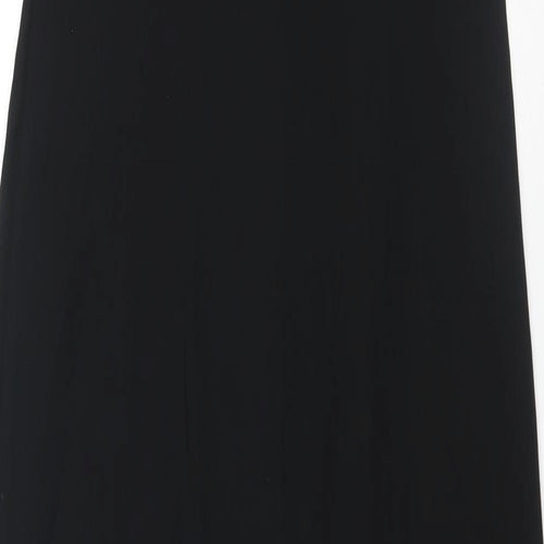 J. Taylor Womens Black Acetate Maxi Size 14 Scoop Neck Pullover - Side Slit