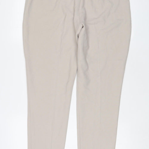 Hobbs Womens Beige Viscose Trousers Size 14 L29 in Regular Hook & Eye