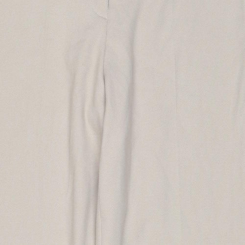 Hobbs Womens Beige Viscose Trousers Size 14 L29 in Regular Hook & Eye