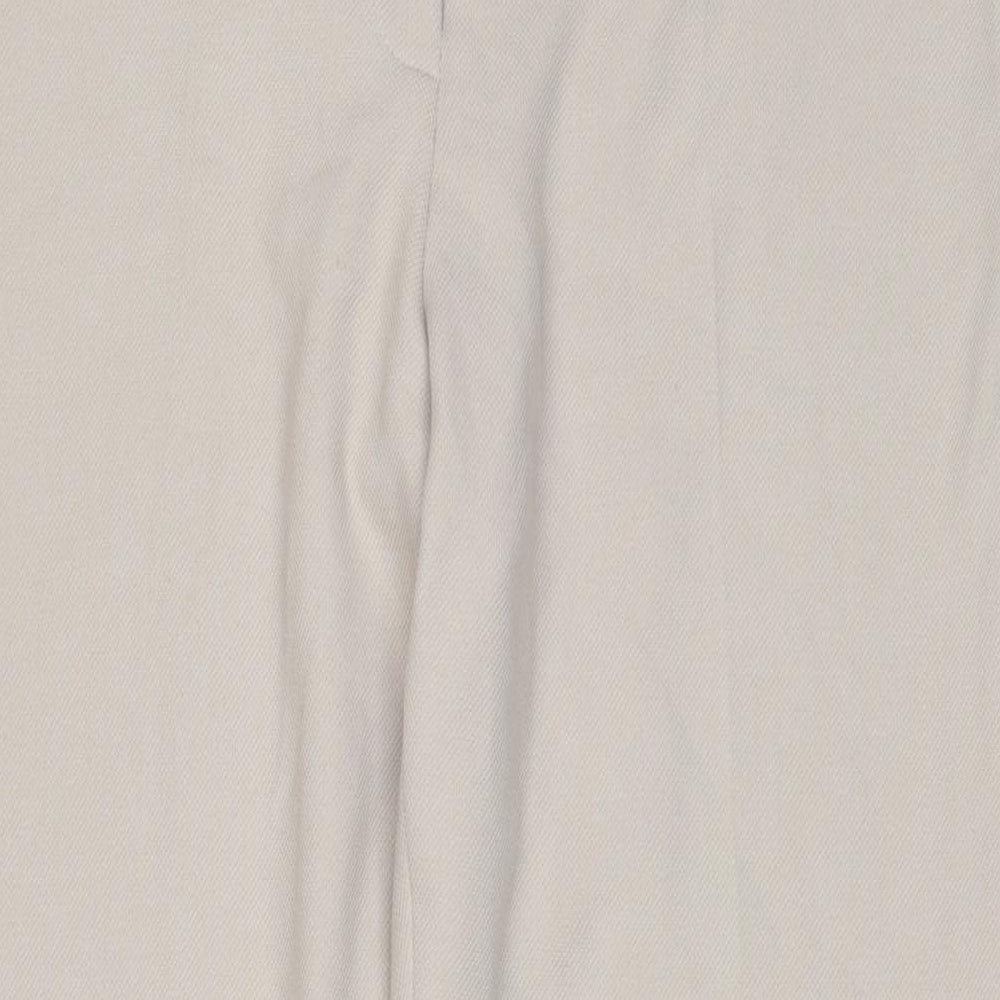 Hobbs Womens Beige Viscose Trousers Size 14 L29 in Regular Hook & Eye