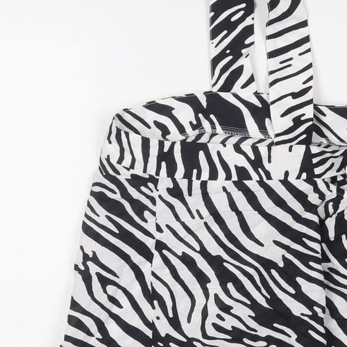 Marks and Spencer Womens White Animal Print Cotton Basic T-Shirt Size 14 Square Neck