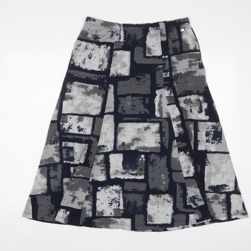Tigi Womens Grey Geometric Polyester A-Line Skirt Size 10 - 10/12