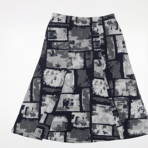 Tigi Womens Grey Geometric Polyester A-Line Skirt Size 10 - 10/12