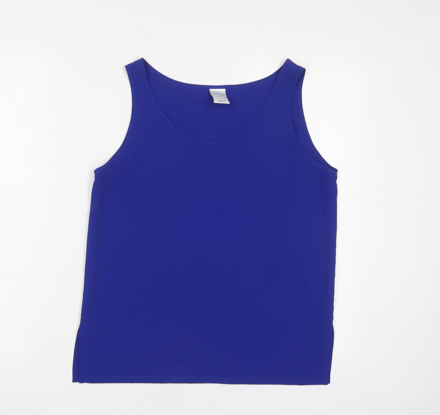 Country Casuals Womens Blue Polyester Basic Tank Size S Scoop Neck