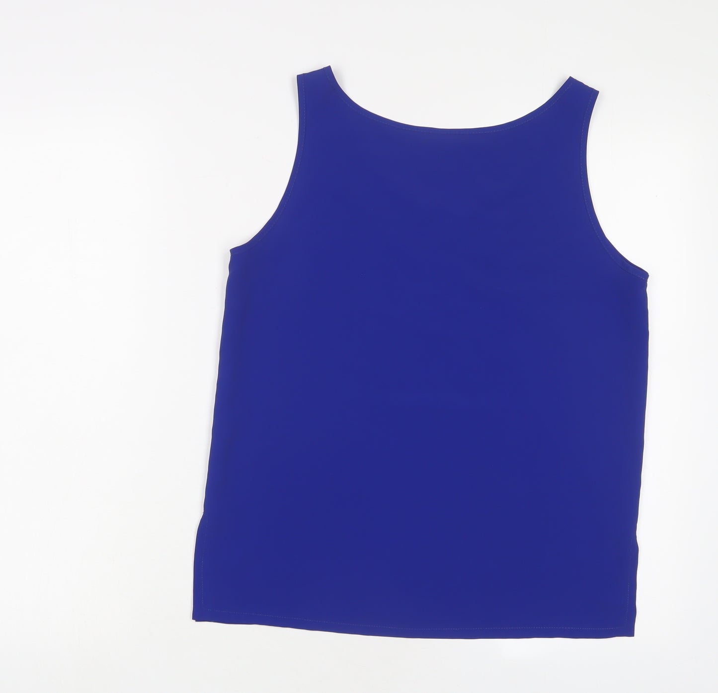 Country Casuals Womens Blue Polyester Basic Tank Size S Scoop Neck