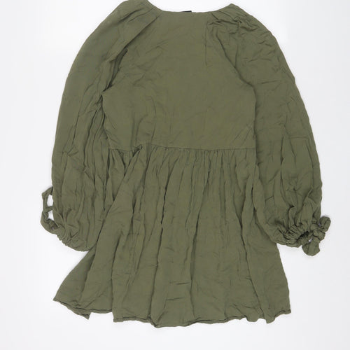 ASOS Womens Green Viscose A-Line Size 10 V-Neck Pullover