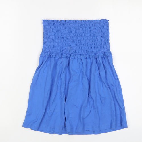 ESMARA Womens Blue Cotton Basic Tank Size 10 Off the Shoulder