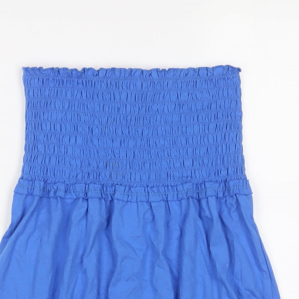 ESMARA Womens Blue Cotton Basic Tank Size 10 Off the Shoulder