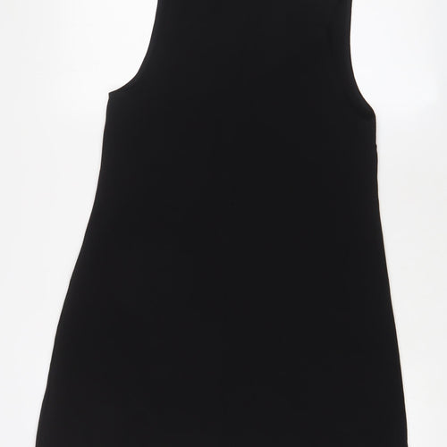 PRETTYLITTLETHING Womens Black Polyester A-Line Size 4 Halter Zip