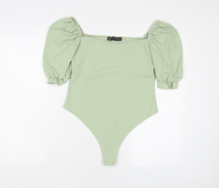 I SAW IT FIRST Womens Green Polyester Bodysuit One-Piece Size 14 Pullover