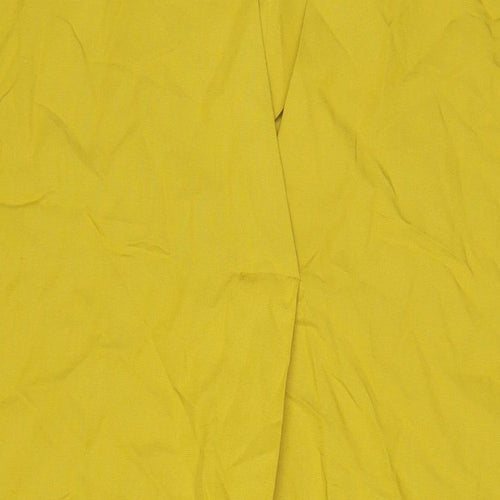 Zara Womens Yellow Viscose A-Line Size XL V-Neck Pullover