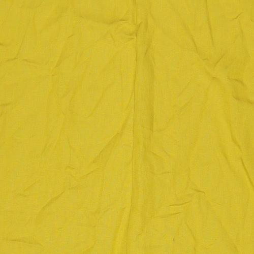 Zara Womens Yellow Viscose A-Line Size XL V-Neck Pullover