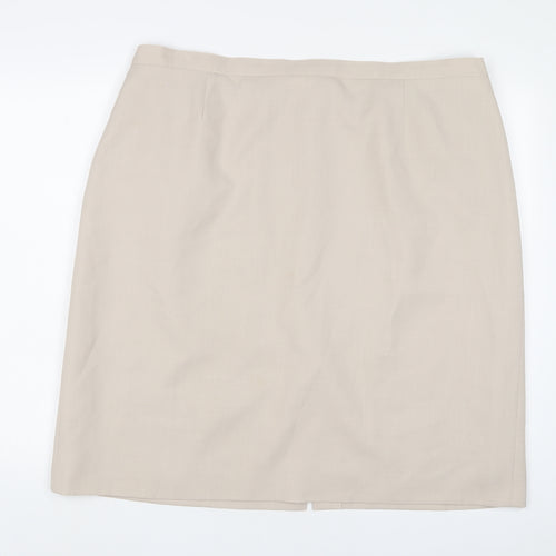 Debenhams Womens Beige Polyester A-Line Skirt Size 22 Zip