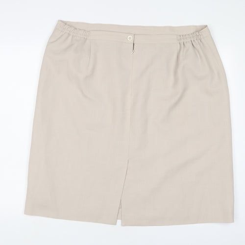 Debenhams Womens Beige Polyester A-Line Skirt Size 22 Zip