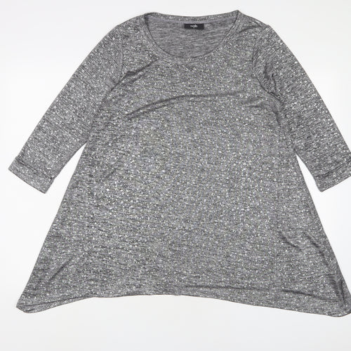 Wallis Womens Grey Polyester A-Line Size M Crew Neck Pullover